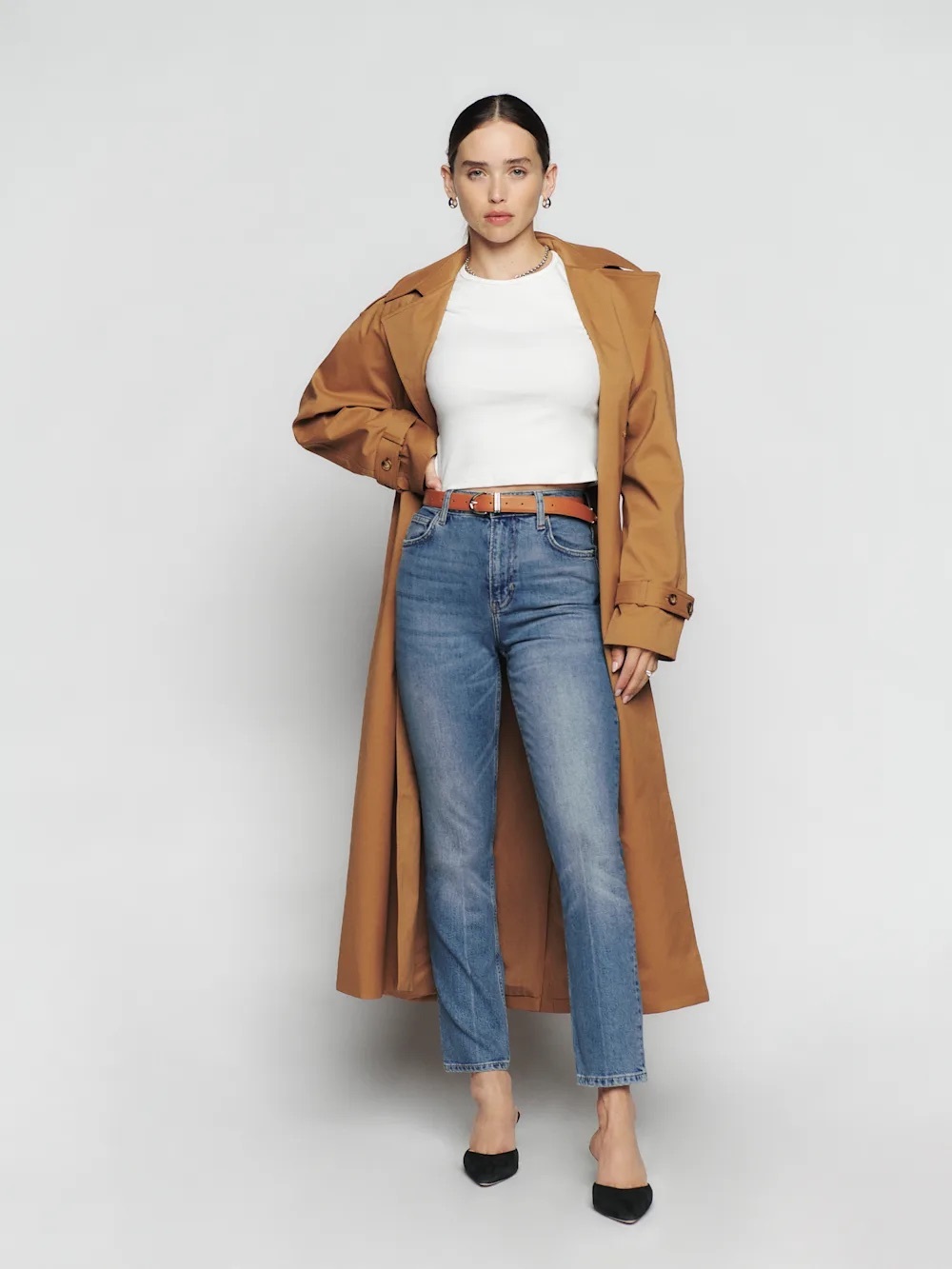 Reformation Liza Ultra High Rise Straight Cropped Jean in Malta size 25